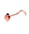 Ladybird Shaped Silver Curved Nose Stud NSKB-366